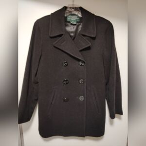 Ralph Lauren Wool & Cashmere Peacoat In Charcoal, sz 6P